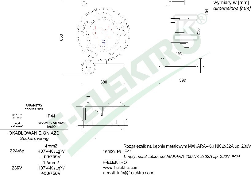 Rozgałęźnik bębnowy, MAKARA-460 NK - 15000-14